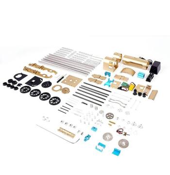 Teching Engine Steam Train Model With Pathway Full Aluminum Alloy Model Gift Collection STEM Toys